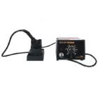 ·手柄特別輕巧，長時間使用不會感到太疲勞。

·發(fā)熱體采用進(jìn)口耐溫材料，通過先進(jìn)工藝制成，壽命長，更換發(fā)熱體成本低。

·發(fā)熱體使用低壓供電，保證了防靜電、無漏電、無干擾。

·獨(dú)特的溫度鎖定裝置。防止人員濫調(diào)溫度。

·分體式設(shè)計(jì)，體積小巧，容易擺放，特別節(jié)省工作空間。

·200℃~480℃溫度設(shè)定，溫控穩(wěn)定，準(zhǔn)確。

·焊咀（烙鐵頭）與國際品牌匹配，并根據(jù)用戶不同工作條件，可選配各焊咀。

·焊臺采用導(dǎo)電性材料制成，做到真正的防靜電。
